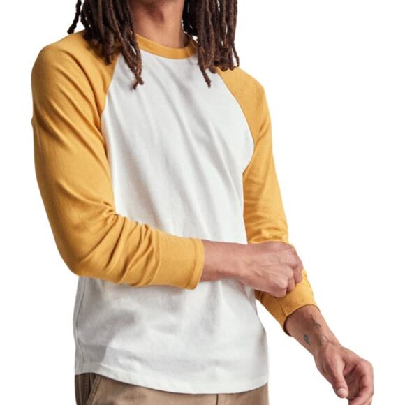 Outerknown Groovy Baseball Tee Men's Medium Sustainable 100% Bronze Cotton - Picture 2 of 9